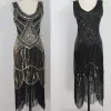 فستان بالإضافة إلى حجم العشرينات من القرن العشرين Art Deco Long Fringed Equin Beads Roaring 20s Flapper Gatsby Party Costume Vintage Vintage Frict for Women