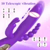 Konijn Stak Vibrator voor Vrouw 3 in 1 G Spot Clitoris Stimulator Vagina Massager Vrouwelijke Masturbator Achtertuin Anale Seksspeeltje 240227