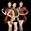 Scene Wear Modern Dance Costume Jazz Drum-spelande Dovetail Sequined Nightclub Adult Tassel Dancing Dress