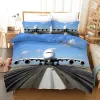 sets Aircraft Duvet Cover Flying Plane Bedding Set for Kids Boys Girl Polyester Airplane Print Comforter Cover Double Queen King Size