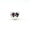 New Arrival 100% 925 Sterling Silver First Kiss Heart Charm Fit Original European Charm Bracelet Fashion Jewelry Accessories175B