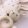 Tools Newborn Mobile Gym Educational Ring Teething Toy Baby Cotton Bib Gauze Baby Wooden Ring Rattle Crochet Wool Toy Pacifier Chain