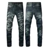 Man Jeans Designer Jean Purple Jeans Brand Skinny Slim Fit Hole Luxury Ripped Biker Calças Skinny Pant Stack Menve