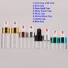 8 garrafas de óleo essencial cosméticas vazias dos tampões 1ml 2ml 3ml 5ml Cleae da cor para a amostra do curso