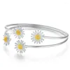 Charm Armbanden Koreaanse Stijl Lotus Daisy Bloem Armband Voor Vrouwen Meisjes Zoete Bloemen Bangle Bruiloft Verklaring Sieraden Geschenken