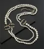Höst- och vintertröja kedja C Designer halsband för lady pärlkedjor märke guld kristall lyx smycken cclies kvinnor lång kedja 679