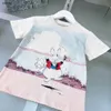 Bébé de luxe T-shirts motif de lapin blanc filles garçons manches courtes taille 90-160 CM vêtements pour enfants de marque été coton t-shirts pour enfants 24Feb20