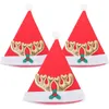 BERETS 3 PCS JUL HATS PROP Party Santa Top Unisex Tree Topper Head Decoration Caps Shine Winter