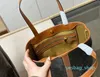 Klassische Vintage-Beuteltasche aus Canvas-Patchwork-Kalbsleder mit Volldruck, Einzelschulter-Umhängetasche, gelbbraune Damen-Einkaufstasche