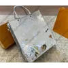 Classic Women Tote Bag Designer Handbags Laser Messenger Old Flower Silver Letter Shoulder Bag High Capacity Shopping Bags