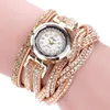 Fashion Women Leather Band Small Dial Relogio Feminino Diamond Bracelet Watches Quartz Wrist Arabic Numerals Clock Wristwatches208Y