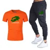 Ensemble T-shirt et pantalon d'été pour hommes, décontracté, imprimé, fitness, jogging, T-shirt, mode Hip hop, survêtement pour hommes