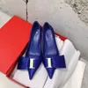 2024 Designer Zijden Schoenen Voor Vrouwen Puntschoen Pompen Catwalk Luxe Schoenen Vlinder Knoop Vreemde Hakken Dames Pompen Ontwerp Merk schoenen