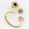 Stud Earrings Fashion Punk Women Trendy Gold Color Earring Spider Shaped Shining Crystal European Vintage Ear Studs For