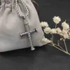 Naszyjniki naszyjnik wisiorek dyant naszyjnik Dy Jewlery Srebrny retro Cross Vintage luksusowe łańcuchy biżuterii