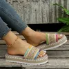 Sandalen 2023 Nieuwe Dames Slippers Platform Zomer Schoenen voor Vrouwen 2023 Nieuwe Strand Toevallige Hakken Sandalen Boheemse Handgemaakte Dames T240302