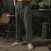 Pants Non Stock OG107 Baker Pants Vintage Men's HighWaisted Work Trousers Olive Green