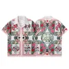 Mens Short Sleeve Hawaiian Shirt Fashion Floral Button Down Bowling Casual Letter Shirts Mens Summer Dress Shirt M-3X