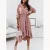 Dresses 2023 Maternity Dress for Pregnant Women Clothes Casual Vneck Long Sleeve Dress Elegant Pregnancy Photoshoot Dress Sexy Vestidos