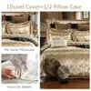 Luxury Bedding Set Jacquard Queen Quilt Cover With Pillowcase Duvet European Style Pattern Bed King Size Adult 240226