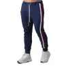 Pantaloni della tuta Pantaloni da corsa in cotone da uomo PALESTRA Pantaloni da jogging a righe blu scuro Streetwear Pantaloni sportivi casual Allenamento Pantaloni sportivi da fitness