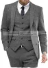 Costumes noirs tweed hommes costumes 3 pièces ensemble de combinaison formelle ensemble gentlemens de marié robe de mariée de mariée (veste + pantalon + gilet)