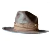 Berets vintage fedora czapka wiktoriańska era kruchego brzegi zachodni magik wszechstronny top na obiad na odległość na zewnątrz