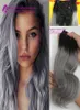 Incomparabile clip grigia in capelli umani cinesi 1b estensioni dei capelli grigi boby wave capelli grigi tessuto ombre estensioni dei capelli umani grigi6776838