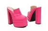 Kapcie 2024 Summer Square Buty butów podwójna wodoodporna platforma Zapatos Mujer vintage puste obcasy plus rozmiar 43