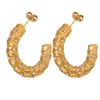 Orecchini pendenti in acciaio inossidabile placcato color oro, regalo elegante per banchetti arrotolati senza glutine da donna