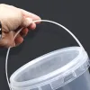 Jars 1000ML Clear Plastic Pail with Handle and Lid Leakproof Storage Container for Cotton Candy/Takeaway Food/Condiment Bucket 10PCS