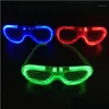 Masques de fête Masque de mariage Lunettes Divertissement Astuces drôles Jouet LED Obturateur clignotant Verre aveugle brillant avec batterie 1371 Drop Deliv Dhkpa