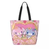 Shopping Bags Recycling Sugarbunnies Japanese Animation Bag Women Canvas Shoulder Tote Durable Cartoon TV Groceries Shopper