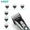 Trimmers VGR Hår skärmaskin Justerbar hårtrimmer Cordless Clipper Electric Barber LED Display Trimmer för män med bas V256