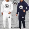 2024 outono inverno moda jott design impresso roupas masculinas cor sólida com capuz camisola + jogging calças de lazer agasalho