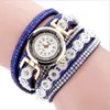 Wristwatches Alloy Diamond Ring Bracelet Watch Digital Face Rhinestone Ladies Quartz Women Chain Set