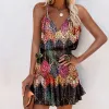 Abito da donna abiti estivi 2021 abiti casual abito sottoveste ampio stampato senza maniche africano sexy ballo di fine anno corto abiti da festa Boho