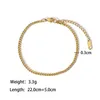 Bracelets de cheville en acier titane or 18 carats hypoallergénique M 6mm 8mm chaîne à maillons cubains pour femmes été plage pied bracelet bijoux goutte DH26Z