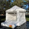 Partihandel 4,5x4m (15x13.2ft) Full PVC White Bounce House Wedding Bouncy Castle Uppblåsbar studsare med rund takhändelsefest Tent Air Combo för barn vuxna uthyrning