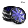 63mm herb grinders 4 parts chamfered drum type lightning transparent cover split aluminum alloy Grinder metal smoke set