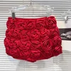 Kjolar high street est 2024 designer kjol kvinnors 3d rose flower dekoration mini byxor