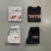 Trapstar-Shorts, T-Shirt-Anzug, grau und schwarz, europäische und amerikanische Mode, Hip-Hop-Kleidung, atmungsaktives T-Shirt, lockere Shorts, Sommer-Sportbekleidung