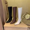 Women Boots Leather Overcoat Giant White Boots Thigh High Heel Heels Temperament Knight Tube Elastic 230830