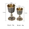 Canecas Estilo Europeu Metal Copo de Vinho Vintage Gravura Flor Cálice Bebida para Festa de Casamento Aniversário de Formatura