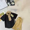 Märke baby t shirt set sommar två-stycken set child spårdräkter storlek 100-150 college stil tie pojkar kort ärmskjorta och shorts 24Feb20