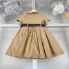 Popular girl dresses Princess dress summer baby skirt Size 110-160 CM kids designer clothes Letter printed pocket child frock 24Feb20