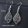 Boucles d'oreilles pendantes SINLEERY Antique argent couleur or croix coeur goutte femmes bijoux de fête de mariage ES132