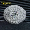 Passer testeur de diamant glacé hommes anneaux 925 argent mode moissanite anneau hip hop mode bijoux de luxe bagues pinky pour fiançailles