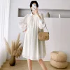 Klänningar 212# Autumn Spring Chiffon Maternity Bluses Dress Elegant Sweet Loving Clothes for Pregnant Women Postpartum Graviditet