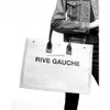 2024SS Rive Gauche Grande A sacola 48cm Mulheres Bolsas Homens Totes Shopping Bag Weave Grande Capacidade Bolso Verão Viagem Praia Bolsas Homens Bolsas de Ombro Lona